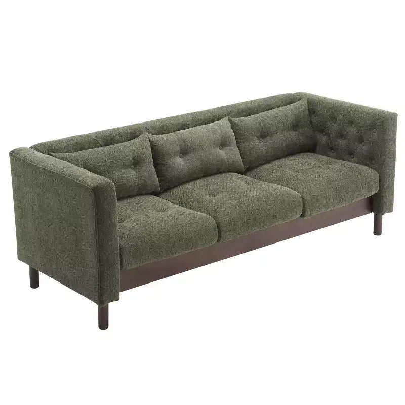 Divano a 3 posti da 78W, imbottito, dal design trapuntato, per soggiorno