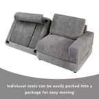 Sofá seccional de pana, sofá modular moderno tapizado de gran tamaño con cojines cómodos y asiento profundo para sala de estar, dormitorio, apartamento u oficina