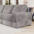 Sofá seccional de pana, sofá modular moderno tapizado de gran tamaño con cojines cómodos y asiento profundo para sala de estar, dormitorio, apartamento u oficina