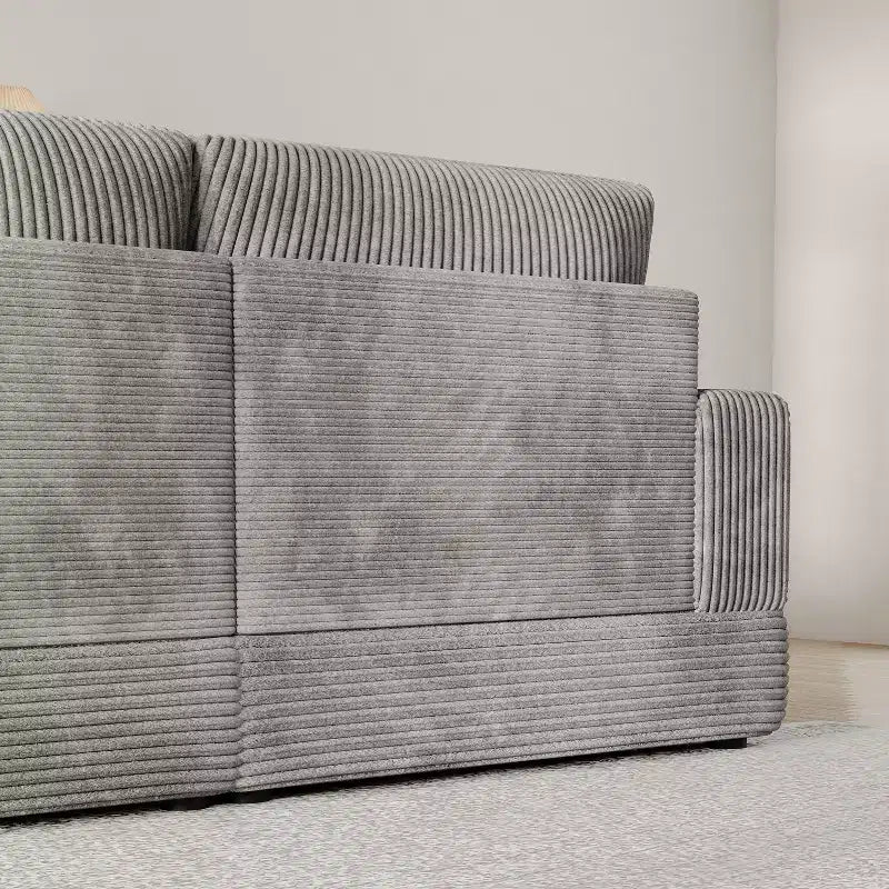 Divano Sezionale in Velluto a Coste Moderno Modulare Extra Large Imbottito con Comodi Cuscini Seduta Profonda per Soggiorno Camera da Letto Appartamento Ufficio