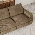 Sofá seccional de pana, sofá modular moderno tapizado de gran tamaño con cojines cómodos y asiento profundo para sala de estar, dormitorio, apartamento u oficina