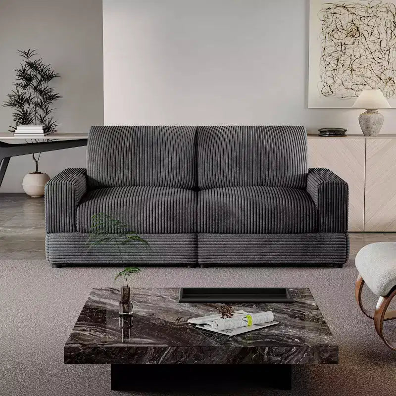 Divano Sezionale in Velluto a Coste Moderno Modulare Extra Large Imbottito con Comodi Cuscini Seduta Profonda per Soggiorno Camera da Letto Appartamento Ufficio
