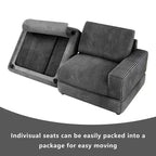 Sofá seccional de pana, sofá modular moderno tapizado de gran tamaño con cojines cómodos y asiento profundo para sala de estar, dormitorio, apartamento u oficina