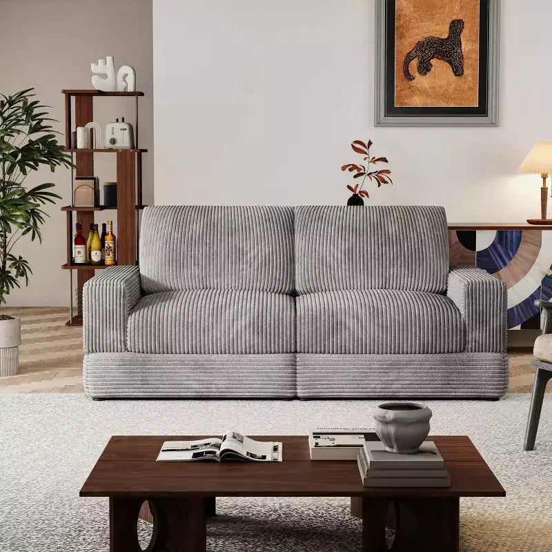 Divano Sezionale in Velluto a Coste Moderno Modulare Extra Large Imbottito con Comodi Cuscini Seduta Profonda per Soggiorno Camera da Letto Appartamento Ufficio