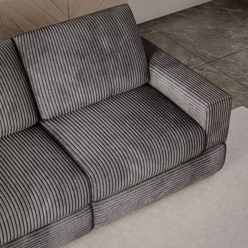 Divano Sezionale in Velluto a Coste Moderno Modulare Extra Large Imbottito con Comodi Cuscini Seduta Profonda per Soggiorno Camera da Letto Appartamento Ufficio
