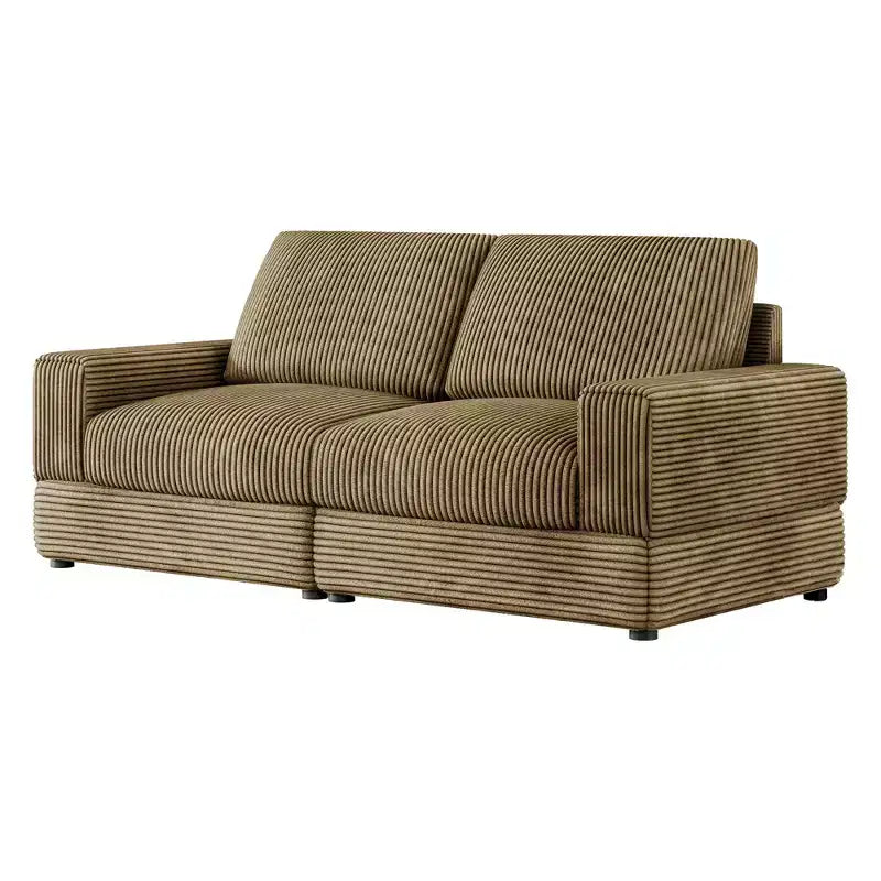 Divano Sezionale in Velluto a Coste Moderno Modulare Extra Large Imbottito con Comodi Cuscini Seduta Profonda per Soggiorno Camera da Letto Appartamento Ufficio