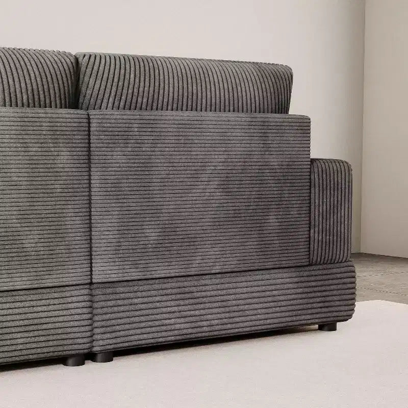 Divano Sezionale in Velluto a Coste Moderno Modulare Extra Large Imbottito con Comodi Cuscini Seduta Profonda per Soggiorno Camera da Letto Appartamento Ufficio