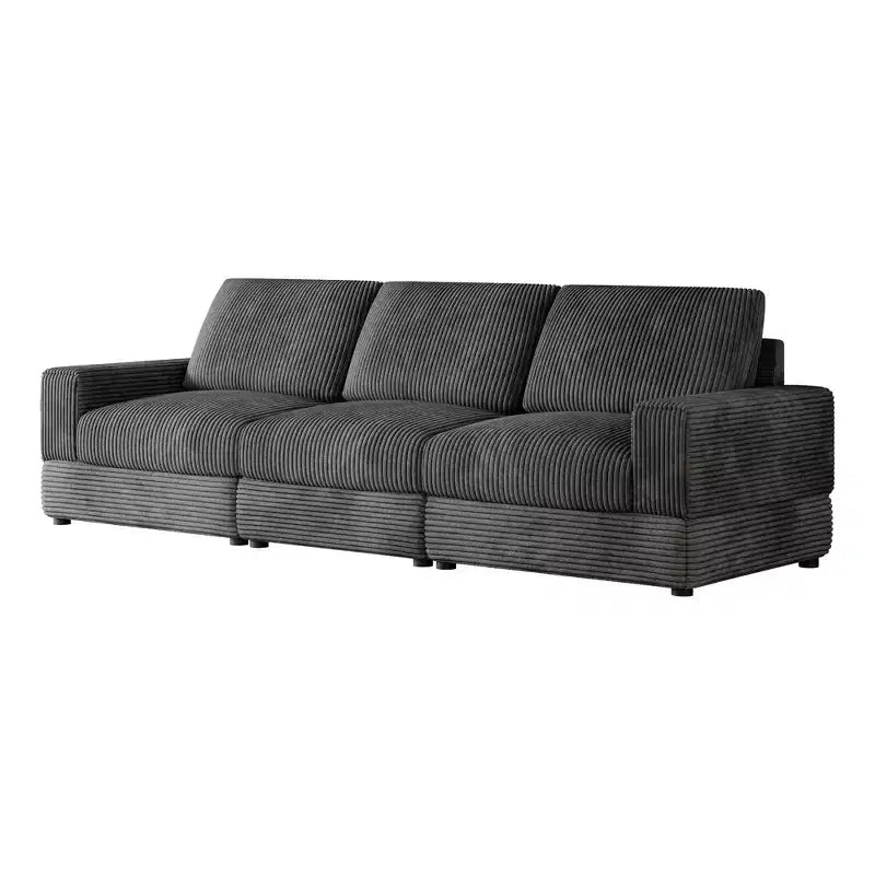 Divano Sezionale in Velluto a Coste Moderno Modulare Extra Large Imbottito con Comodi Cuscini Seduta Profonda per Soggiorno Camera da Letto Appartamento Ufficio
