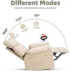 Übergroßer Relaxsessel für Erwachsene - Relaxsofa aus PU-Leder mit hochdichtem Schaumstoff, breiter Sitzfläche und sanfter manueller Liegefunktion