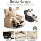 Übergroßer Relaxsessel für Erwachsene - Relaxsofa aus PU-Leder mit hochdichtem Schaumstoff, breiter Sitzfläche und sanfter manueller Liegefunktion