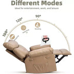 Übergroßer Relaxsessel für Erwachsene - Relaxsofa aus PU-Leder mit hochdichtem Schaumstoff, breiter Sitzfläche und sanfter manueller Liegefunktion