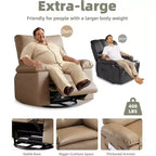 Übergroßer Relaxsessel für Erwachsene - Relaxsofa aus PU-Leder mit hochdichtem Schaumstoff, breiter Sitzfläche und sanfter manueller Liegefunktion