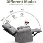 Übergroßer Relaxsessel für Erwachsene - Relaxsofa aus PU-Leder mit hochdichtem Schaumstoff, breiter Sitzfläche und sanfter manueller Liegefunktion