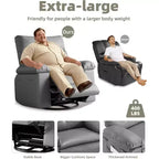 Übergroßer Relaxsessel für Erwachsene - Relaxsofa aus PU-Leder mit hochdichtem Schaumstoff, breiter Sitzfläche und sanfter manueller Liegefunktion