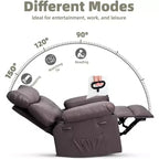Übergroßer Relaxsessel für Erwachsene - Relaxsofa aus PU-Leder mit hochdichtem Schaumstoff, breiter Sitzfläche und sanfter manueller Liegefunktion
