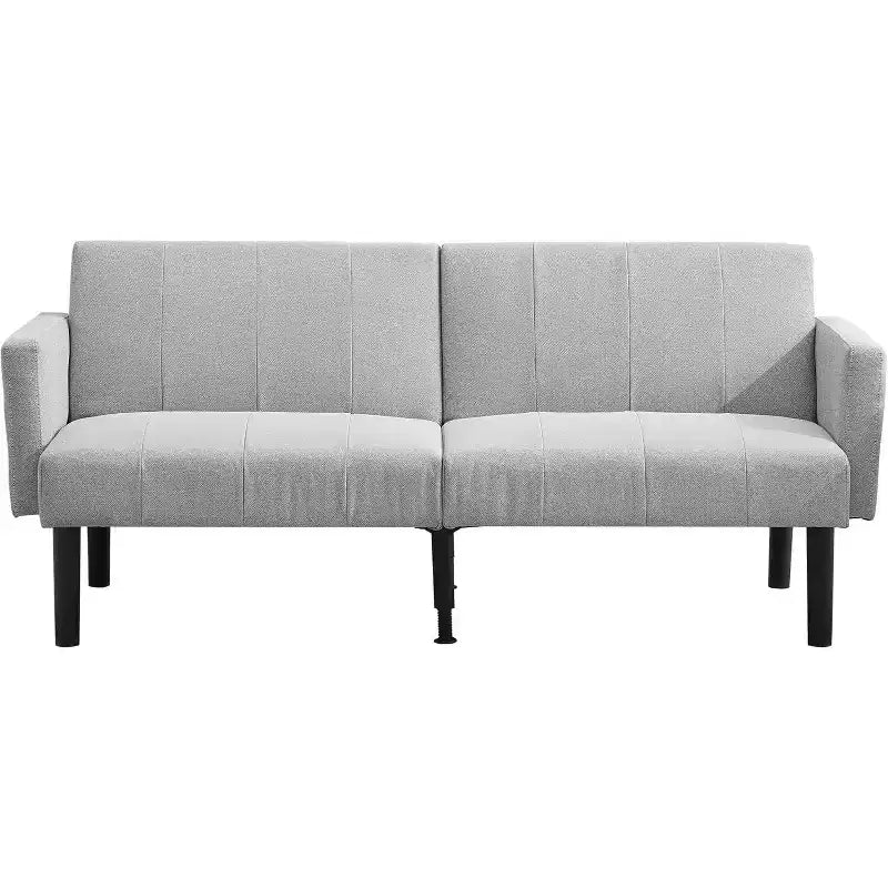 Divano letto regolabile 75,5 cm con reclinazione in 3 posizioni e design rialzato da terra per piccoli spazi (grigio/verde)