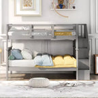 Täismõõdus narivoodi täismõõdus voodiga ülal ja all, panipaiga ning kaitsepiirdega magamistuppa või ühiselamusse