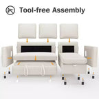 2 in 1 Pull Out Couch with Reversible Storage Chaise for Room 81Sectional L-Shaped Couch Sofa Sleeper with Side Pockets