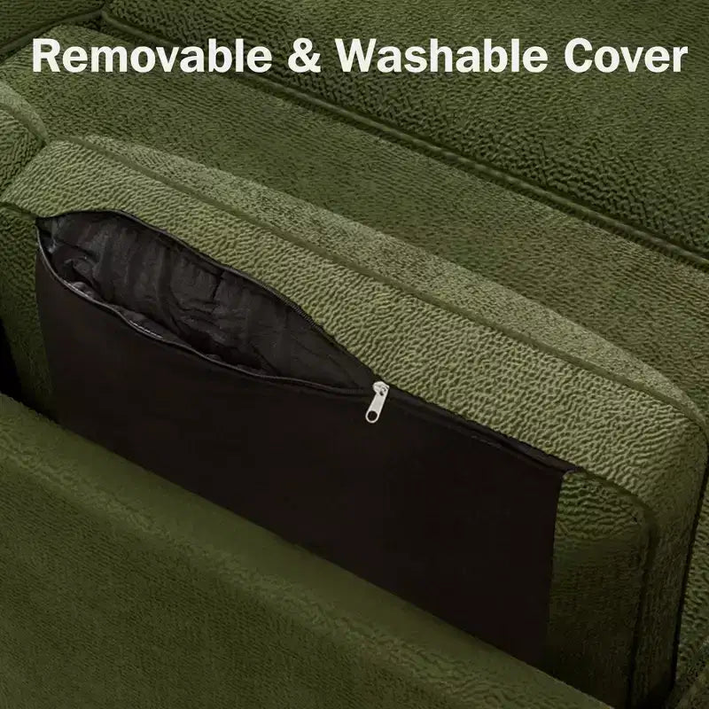 Divano Letto Estraibile 2 in 1 con Chaise Longue Reversibile con Contenitore per Soggiorno 81" Divano a Sezione a L con Tasche Laterali