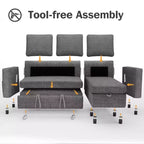 2 in 1 Pull Out Couch with Reversible Storage Chaise for Room 81Sectional L-Shaped Couch Sofa Sleeper with Side Pockets