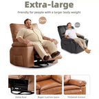 Extra brede relaxfauteuil - grote handmatige relaxfauteuil van imitatie-PU-leer voor volwassenen, uitzonderlijk comfortabele luie stoel