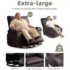 Extra brede relaxfauteuil - grote handmatige relaxfauteuil van imitatie-PU-leer voor volwassenen, uitzonderlijk comfortabele luie stoel
