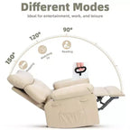 Extra brede relaxfauteuil - grote handmatige relaxfauteuil van imitatie-PU-leer voor volwassenen, uitzonderlijk comfortabele luie stoel
