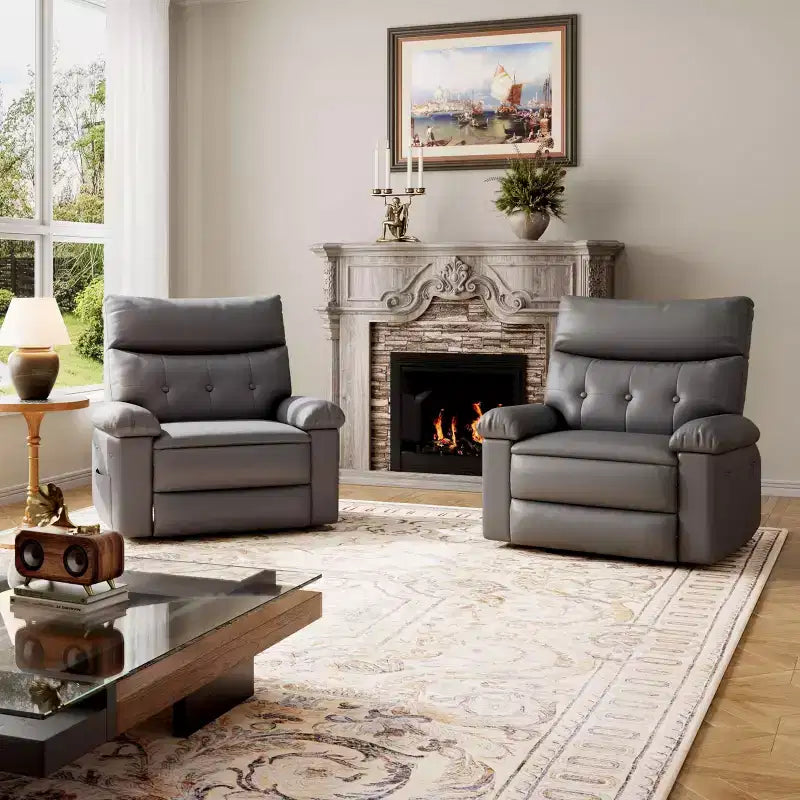 Poltrona Reclinabile Grande Extra Large - Poltrona reclinabile manuale in finta pelle PU di grandi dimensioni per adulti, poltrona relax dal comfort eccezionale