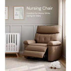 Extra brede relaxfauteuil - grote handmatige relaxfauteuil van imitatie-PU-leer voor volwassenen, uitzonderlijk comfortabele luie stoel