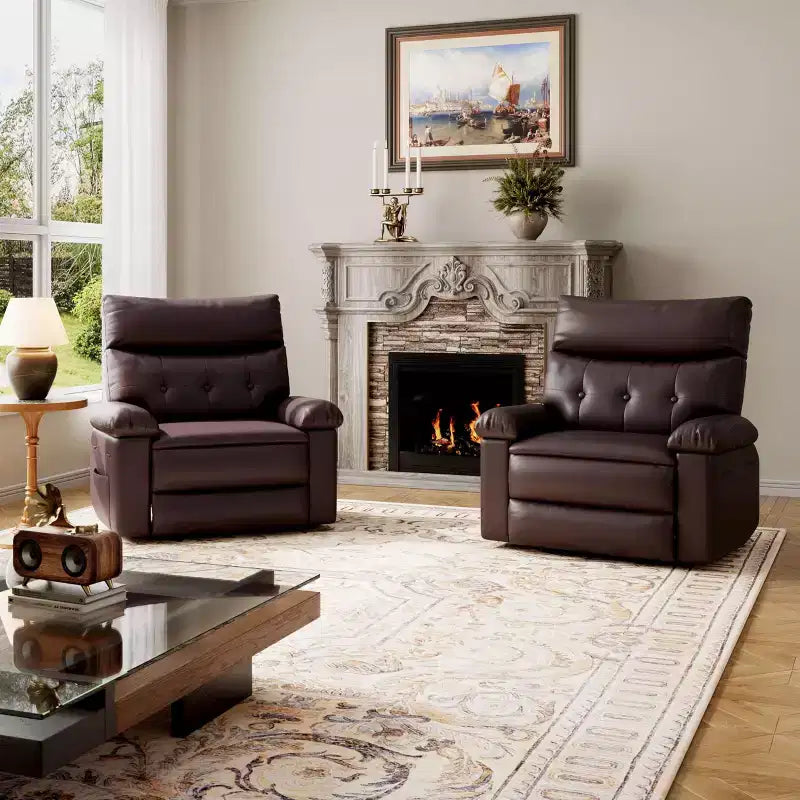 Poltrona Reclinabile Grande Extra Large - Poltrona reclinabile manuale in finta pelle PU di grandi dimensioni per adulti, poltrona relax dal comfort eccezionale