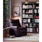 Extra brede relaxfauteuil - grote handmatige relaxfauteuil van imitatie-PU-leer voor volwassenen, uitzonderlijk comfortabele luie stoel