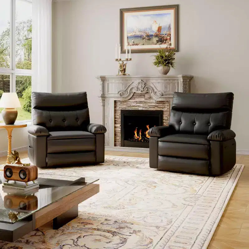 Poltrona Reclinabile Oversize - Grande Recliner Manuale in Similpelle PU per Adulti, Poltrona Relax dal Comfort Eccezionale