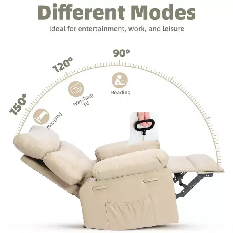 Poltrona Reclinabile Oversize - Grande Recliner Manuale in Similpelle PU per Adulti, Poltrona Relax dal Comfort Eccezionale