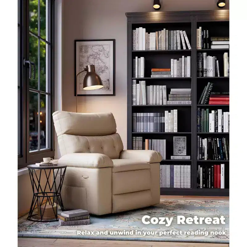 Poltrona Reclinabile Oversize - Grande Recliner Manuale in Similpelle PU per Adulti, Poltrona Relax dal Comfort Eccezionale