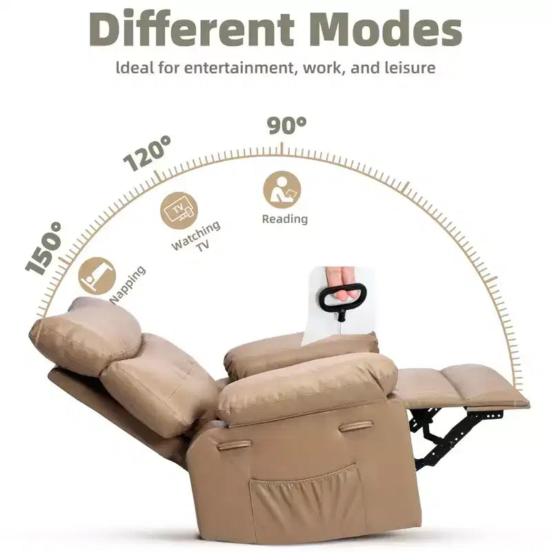 Poltrona Reclinabile Oversize - Grande Recliner Manuale in Similpelle PU per Adulti, Poltrona Relax dal Comfort Eccezionale