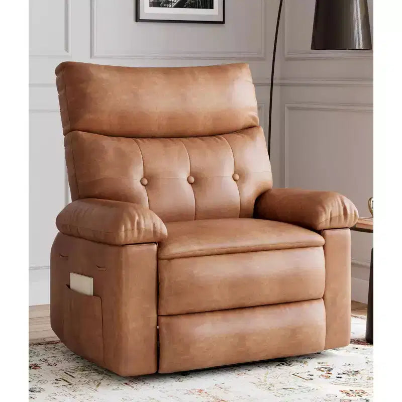 Poltrona Reclinabile Oversize - Grande Recliner Manuale in Similpelle PU per Adulti, Poltrona Relax dal Comfort Eccezionale