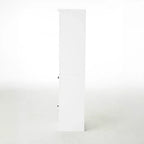 Freestanding Display Cabinet with 1 Drawer, Farmhouse Storage Cabinet Wooden Organizer Pantry Retro Bookshelf Bookcase Hutch Cabinet, White