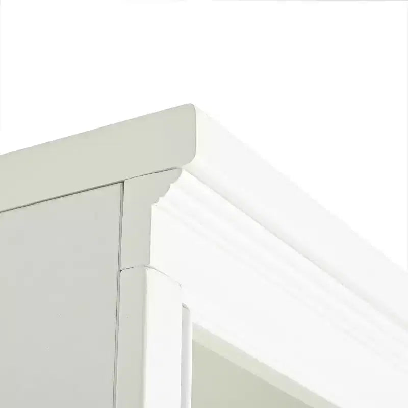 Mobile espositore indipendente con 1 cassetto, mobiletto contenitore in stile rustico, organizer in legno, dispensa, libreria retrò, vetrinetta, bianco