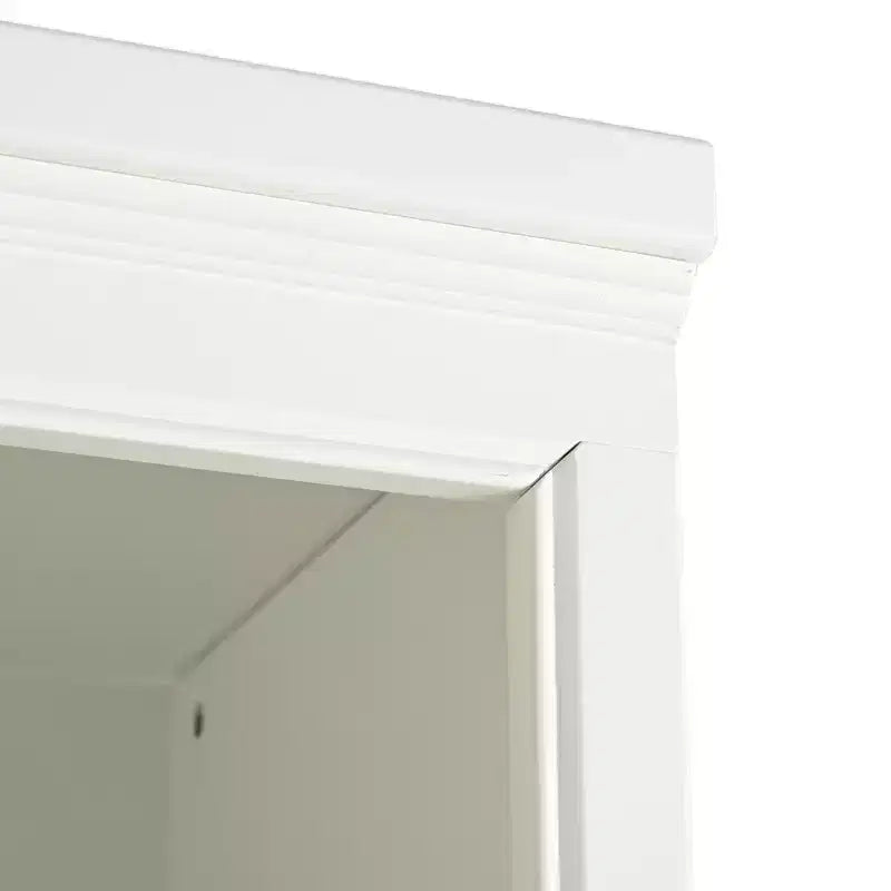 Mobile espositore indipendente con 1 cassetto, mobiletto contenitore in stile rustico, organizer in legno, dispensa, libreria retrò, vetrinetta, bianco