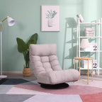 Japanischer Bodensessel mit Fußstütze, verstellbarer Relaxsessel mit drehbarem Fuß, einzelnes Tatami-Sofa für Wohnzimmer oder Schlafzimmer, Grau