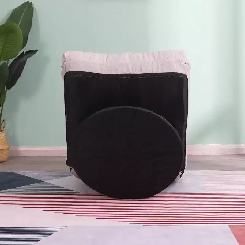 Sedia da pavimento giapponese con poggiapiedi, sedia reclinabile regolabile con base girevole, divano tatami singolo per soggiorno camera da letto, grigio