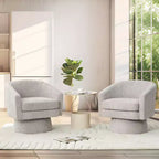 Draaibare accentstoel, 360° draaibare chenille-lounge- en leesstoel, moderne eenpersoons-loungestoel met armleuningen en opbergruimte