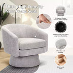 Draaibare accentstoel, 360° draaibare chenille-lounge- en leesstoel, moderne eenpersoons-loungestoel met armleuningen en opbergruimte