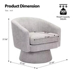 Draaibare accentstoel, 360° draaibare chenille-lounge- en leesstoel, moderne eenpersoons-loungestoel met armleuningen en opbergruimte