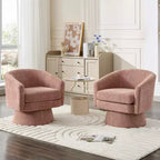 Draaibare accentstoel, 360° draaibare chenille-lounge- en leesstoel, moderne eenpersoons-loungestoel met armleuningen en opbergruimte