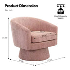 Draaibare accentstoel, 360° draaibare chenille-lounge- en leesstoel, moderne eenpersoons-loungestoel met armleuningen en opbergruimte