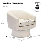 Draaibare accentstoel, 360° draaibare chenille-lounge- en leesstoel, moderne eenpersoons-loungestoel met armleuningen en opbergruimte