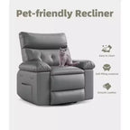 27 übergroße Aufstehsessel mit Heizung und Massage - um 360° drehbarer Relaxsessel für Erwachsene - manueller Schaukelstuhl mit Fernbedienung fürs Wohnzimmer