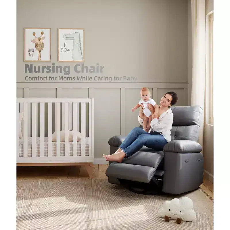 Poltrona Reclinabile Larga Oversize - Calore e Massaggio, Grande Recliner Manuale in Pelle PU per Adulti, con Imbottitura in Spugna 1.5X e Meccanismo di Reclining Facile