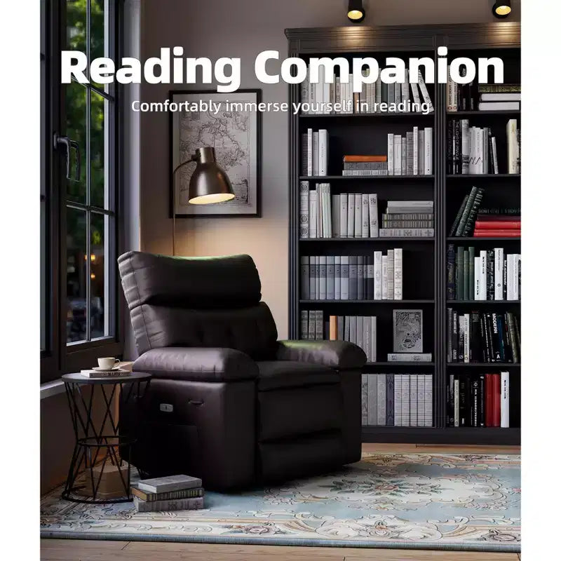 Poltrona Reclinabile Larga Oversize - Calore e Massaggio, Grande Recliner Manuale in Pelle PU per Adulti, con Imbottitura in Spugna 1.5X e Meccanismo di Reclining Facile